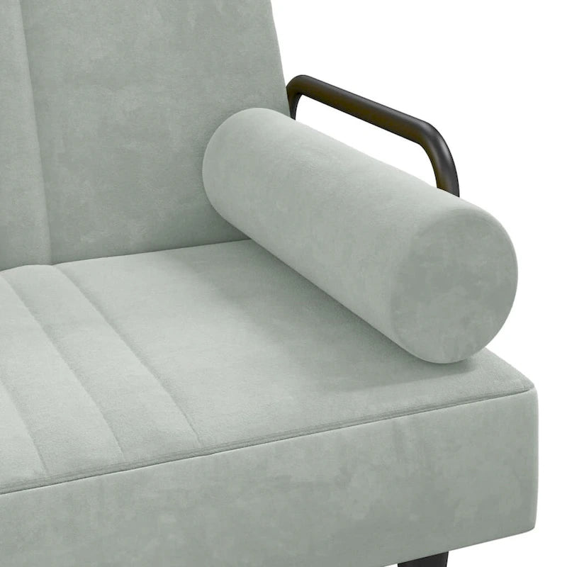 vidaXL Canapé-lit avec accoudoirs Canapé inclinable Causeuse Pliante Lit de repos Velours - 205 x 89 x 70 cm