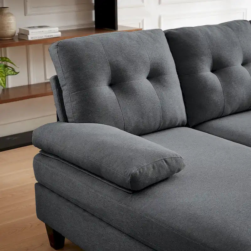 Canapé d'angle en U 4 places avec double méridienne pour salon