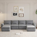 Canapé modulable en chenille Nestfair, en forme de U, réversible, combinaison libre, 6 places, convertible avec pouf