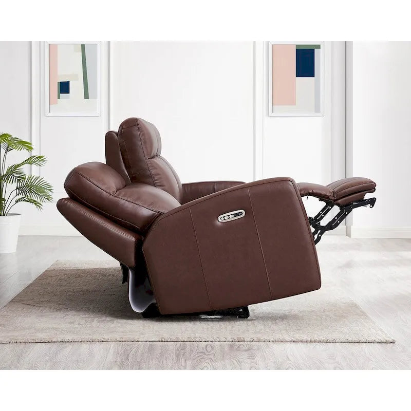 Canapé en cuir pleine fleur Hydeline Vienna Zero Gravity avec têtière et inclinaison électrique