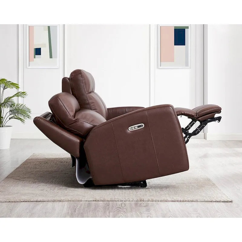 Canapé en cuir pleine fleur Hydeline Vienna Zero Gravity avec têtière et inclinaison électrique