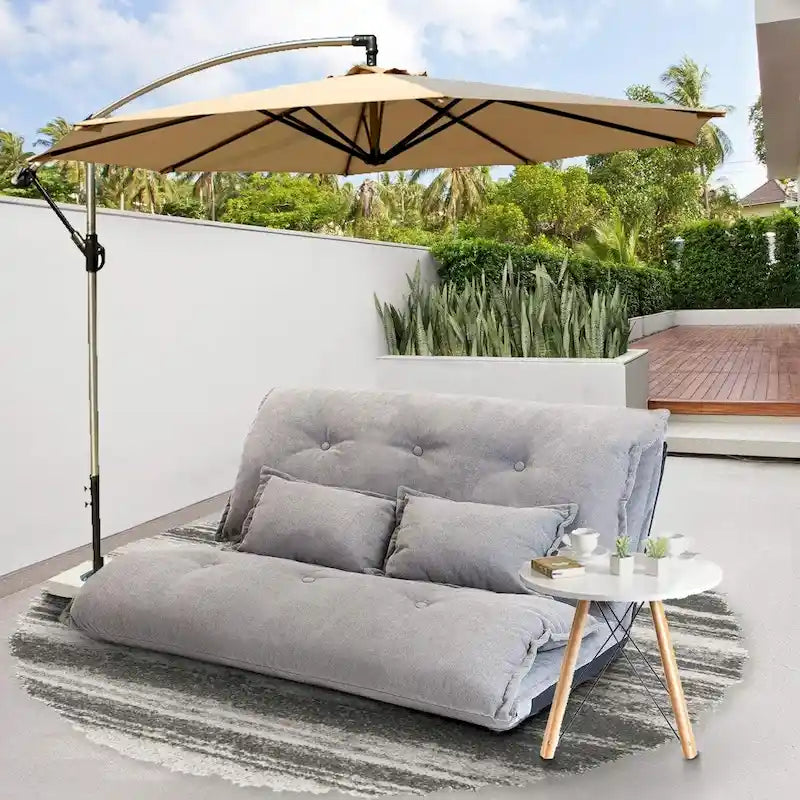 Fauteuil-lit de relaxation ergonomique moderne en tissu avec cadre métallique