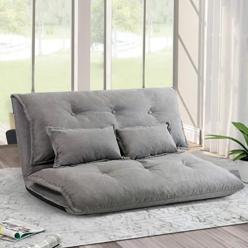 Fauteuil-lit de relaxation ergonomique moderne en tissu avec cadre métallique