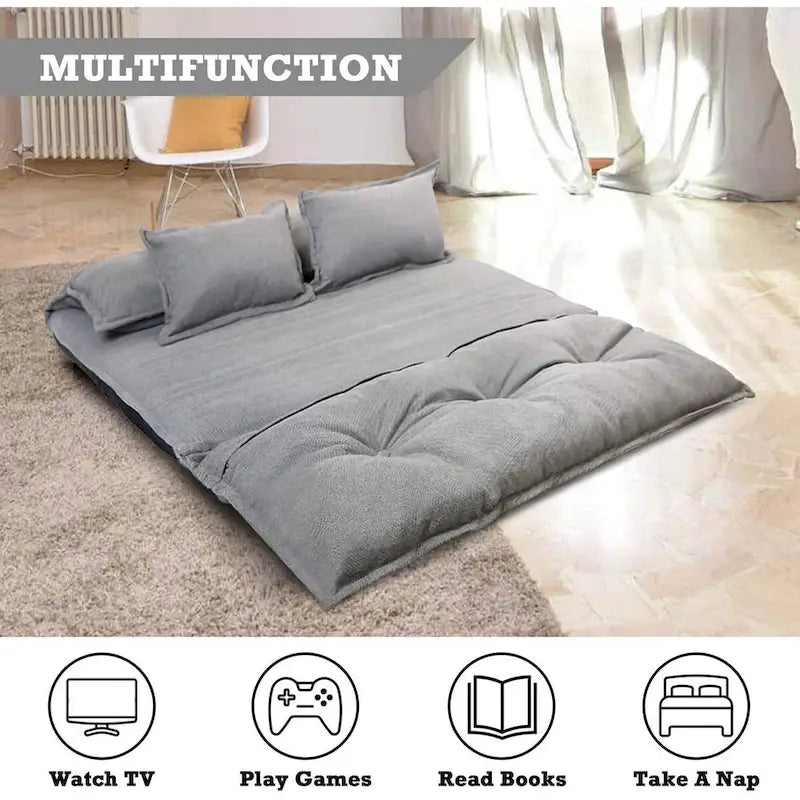 Fauteuil-lit de relaxation ergonomique moderne en tissu avec cadre métallique
