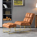 Fauteuil d'appoint Mcombo avec pouf, Canapé Lounge, 4013