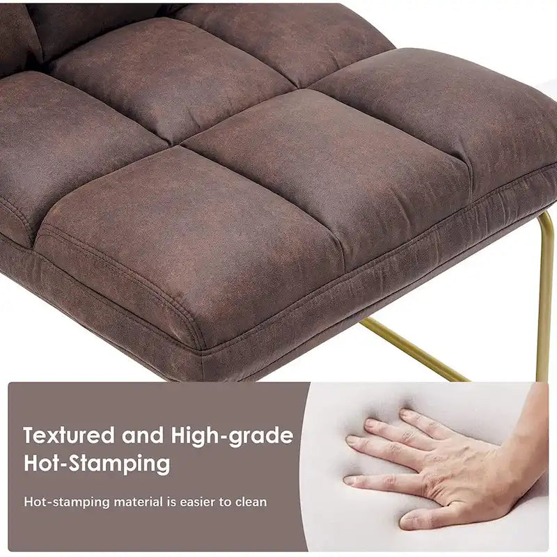 Fauteuil d'appoint Mcombo avec pouf, Canapé Lounge, 4013
