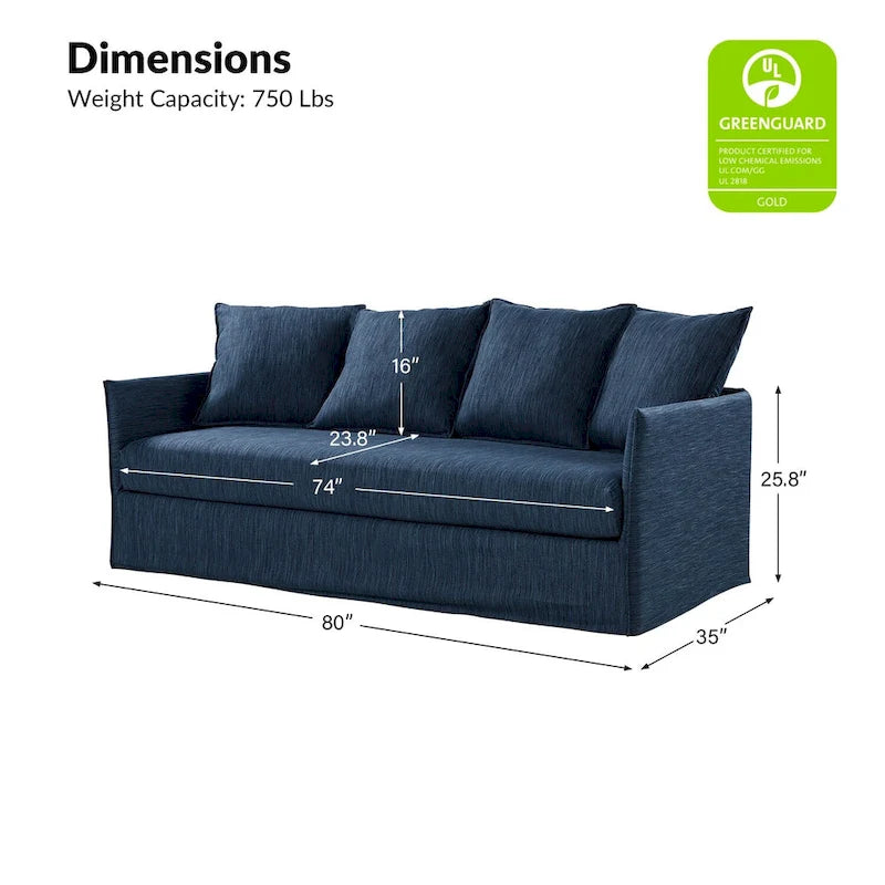 Canapé déhoussable Gottfried 80 avec coussins amovibles par HULALA HOME