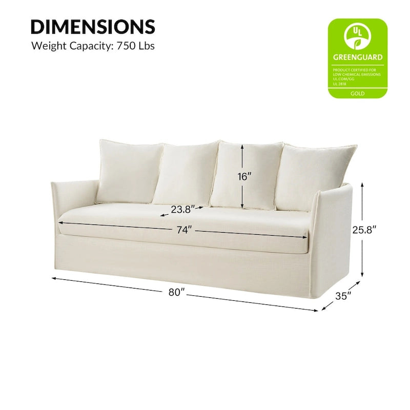Canapé déhoussable Gottfried 80 avec coussins amovibles par HULALA HOME