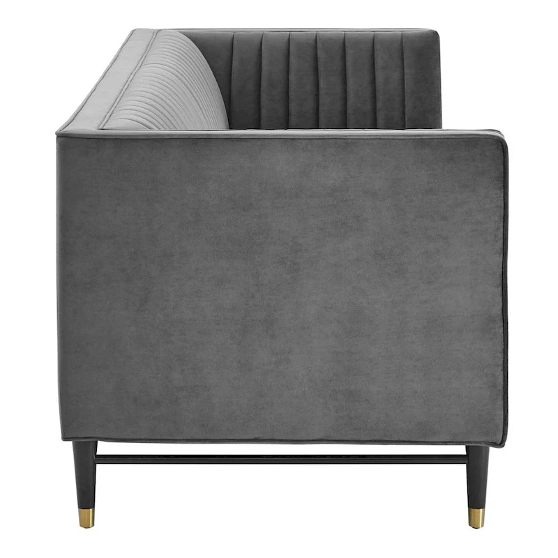Canapé Devote Channel en Velours Haute Performance Capitonnage Canale