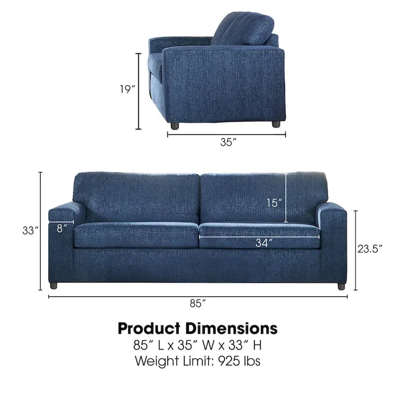 Canapé New Classic Furniture Leo à dossier coussin, Fabriqué aux États-Unis