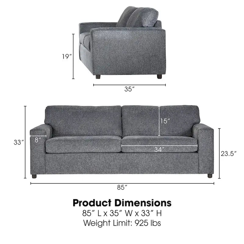 Canapé New Classic Furniture Leo à dossier coussin, Fabriqué aux États-Unis