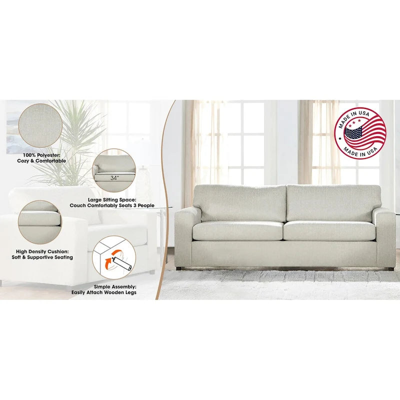 Canapé New Classic Furniture Leo à dossier coussin, Fabriqué aux États-Unis