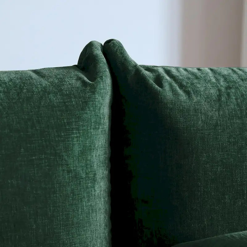 Ensembles de canapés modernes 3 pièces en velours chenille pour salon, comprenant un fauteuil, une causeuse, un canapé trois places et un ottoman.