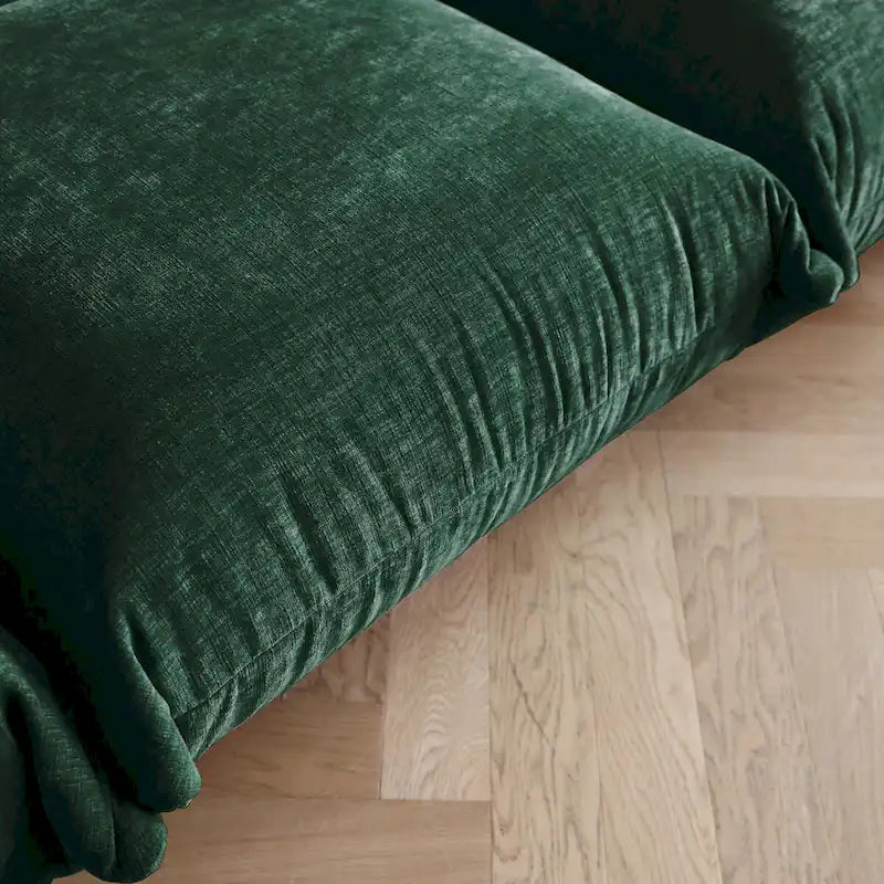 Ensembles de canapés modernes 3 pièces en velours chenille pour salon, comprenant un fauteuil, une causeuse, un canapé trois places et un ottoman.