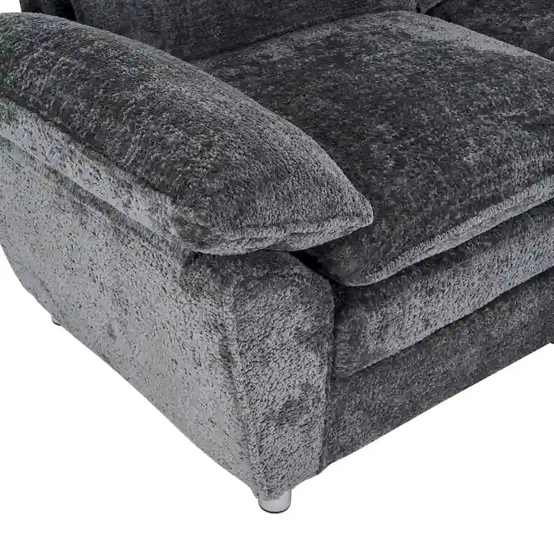 Canapé moderne 3 places avec pouf et méridienne