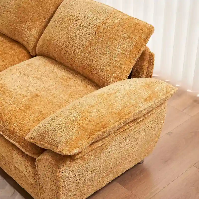 Canapé moderne 3 places avec pouf et méridienne