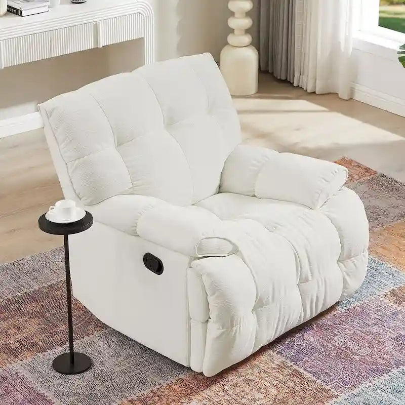 Fauteuil inclinable pivotant à 360 degrés en tissu pour salon