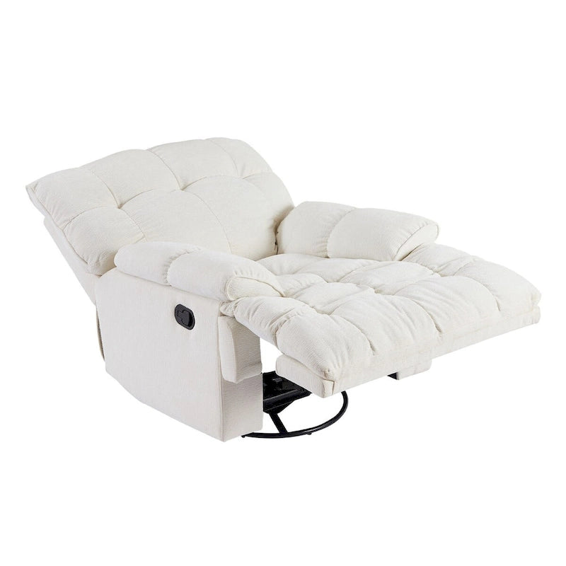 Fauteuil inclinable pivotant à 360 degrés en tissu pour salon