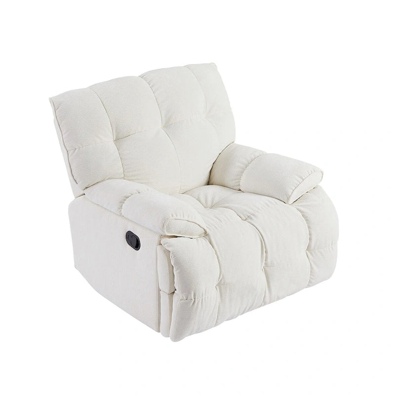 Fauteuil inclinable pivotant à 360 degrés en tissu pour salon