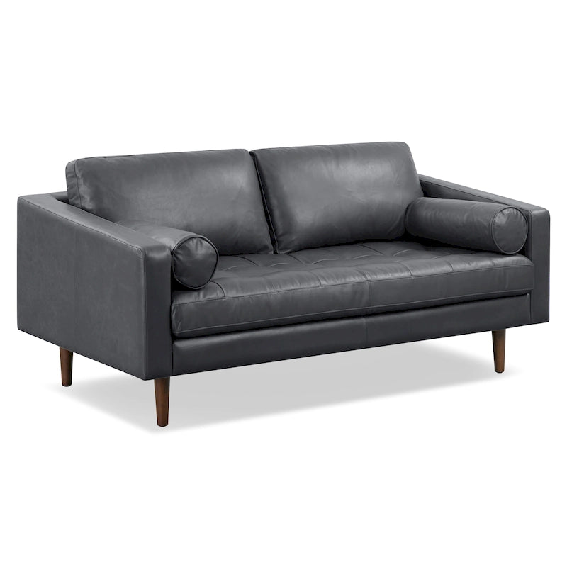 Canapé d'appartement Napa 72 Poly & Bark - Cuir véritable pleine fleur italien