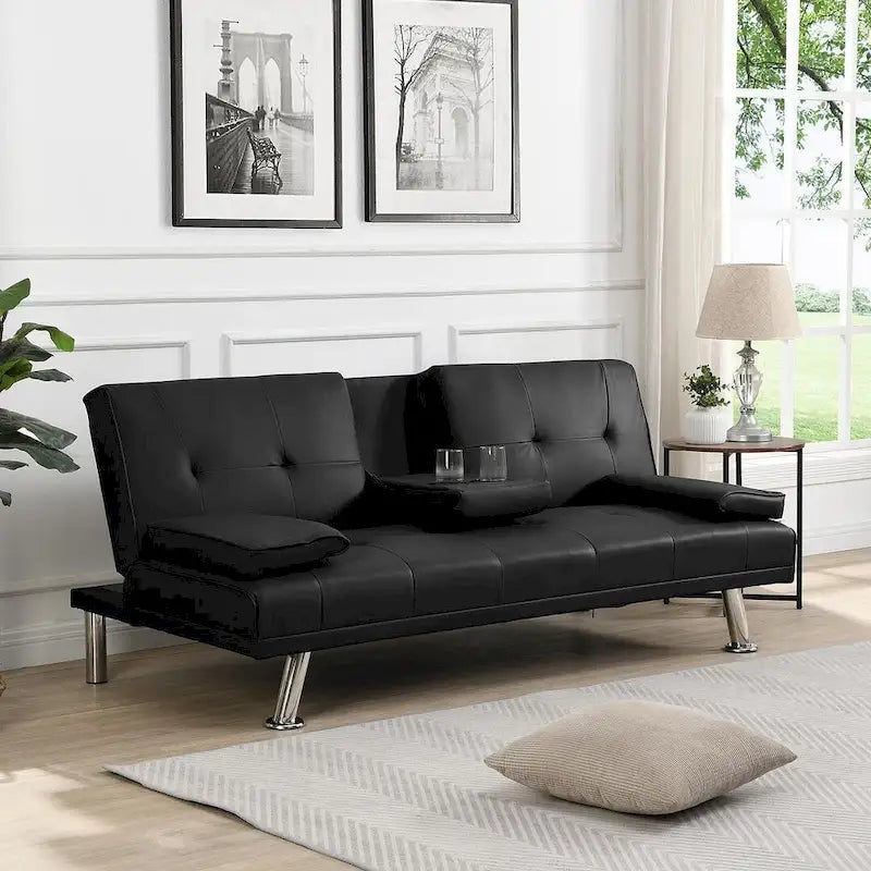 Canapé convertible moderne réglable - Canapé double inclinable en similicuir