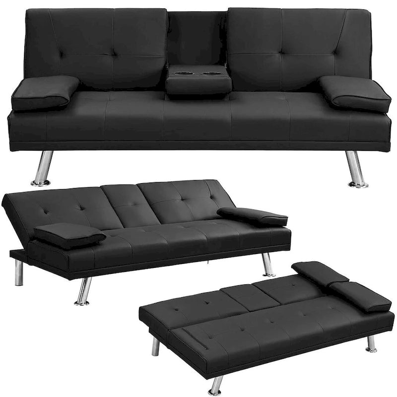 Canapé convertible moderne réglable - Canapé double inclinable en similicuir