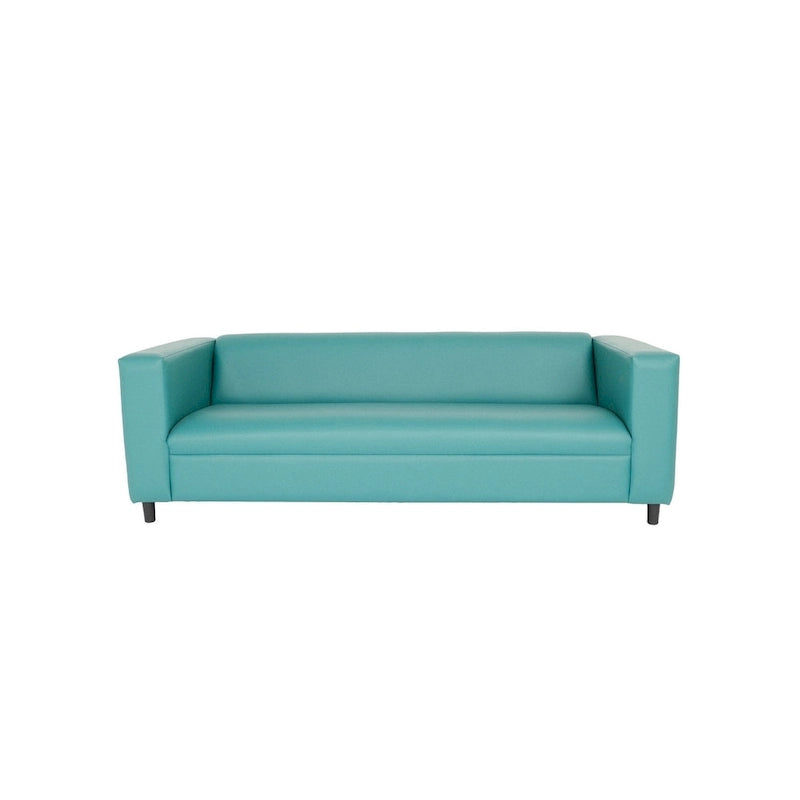 HomeRoots Canapé 84 en faux cuir bleu avec pieds noirs - 84