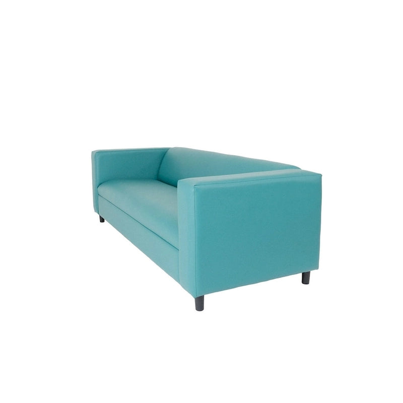 HomeRoots Canapé 84 en faux cuir bleu avec pieds noirs - 84