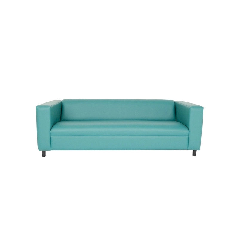 HomeRoots Canapé 84 en faux cuir bleu avec pieds noirs - 84