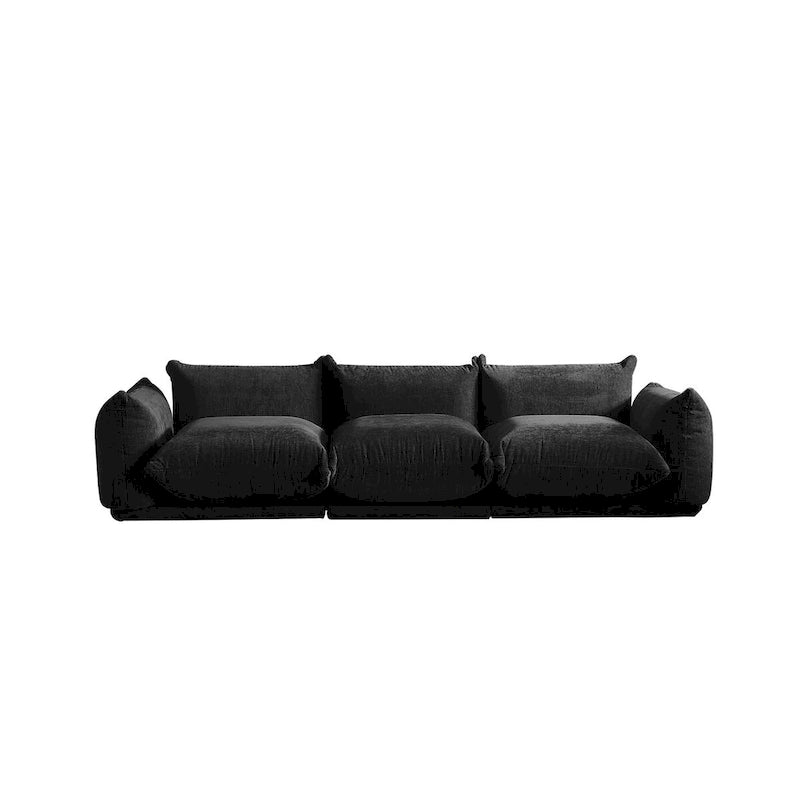 Canapé 3 places moderne et confortable, Canapé d'angle modulaire en chenille 3 places avec coussin épais