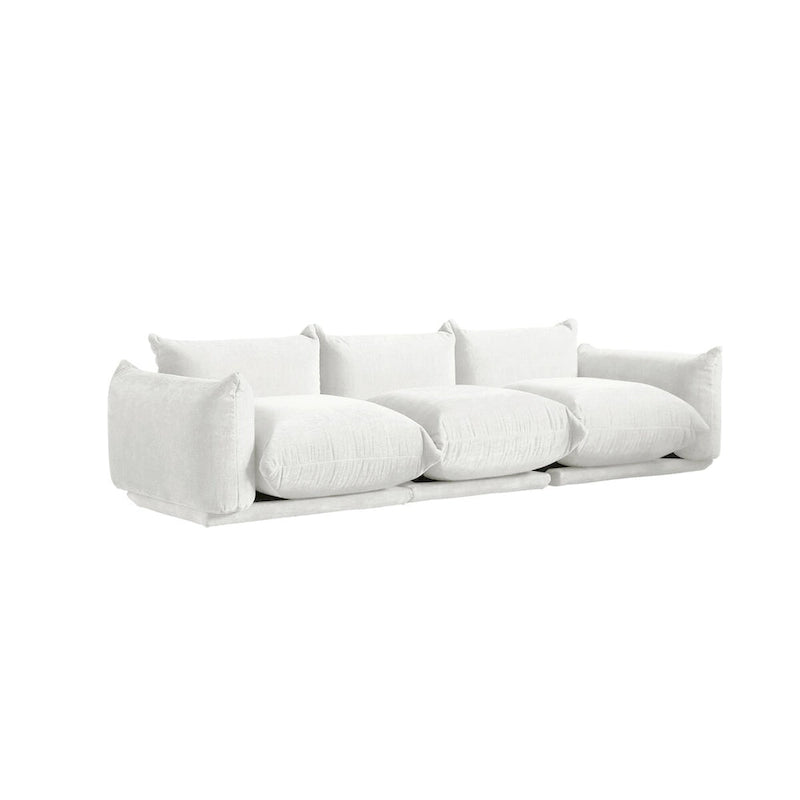 Canapé 3 places moderne et confortable, Canapé d'angle modulaire en chenille 3 places avec coussin épais