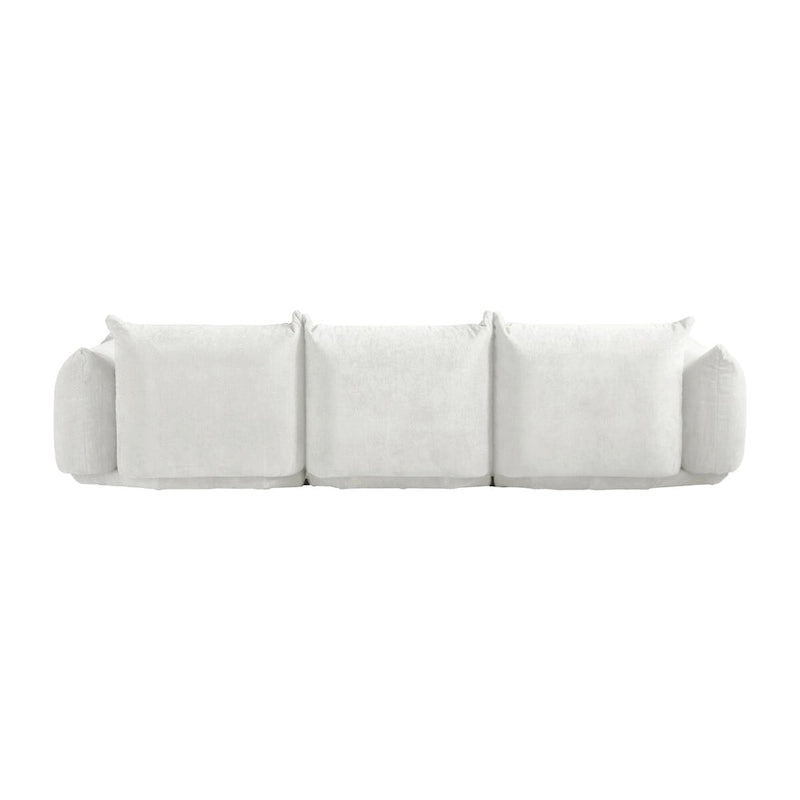 Canapé 3 places moderne et confortable, Canapé d'angle modulaire en chenille 3 places avec coussin épais