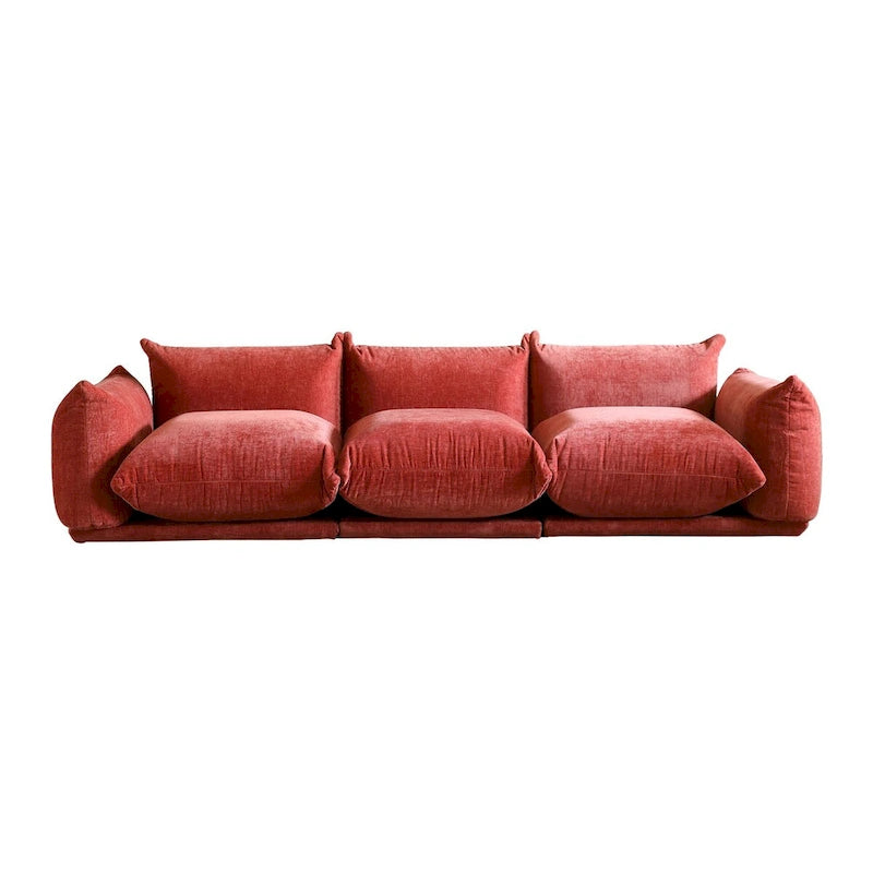 Canapé 3 places moderne et confortable, Canapé d'angle modulaire en chenille 3 places avec coussin épais