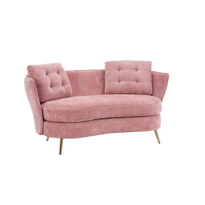 Canapé Rembourré avec Pieds en Métal Doré, Petit Canapé pour Salon, Salle de Lecture, Chambre, Appartement, Petit Espace, Dortoir