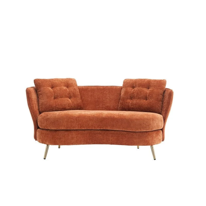 Canapé Rembourré avec Pieds en Métal Doré, Petit Canapé pour Salon, Salle de Lecture, Chambre, Appartement, Petit Espace, Dortoir