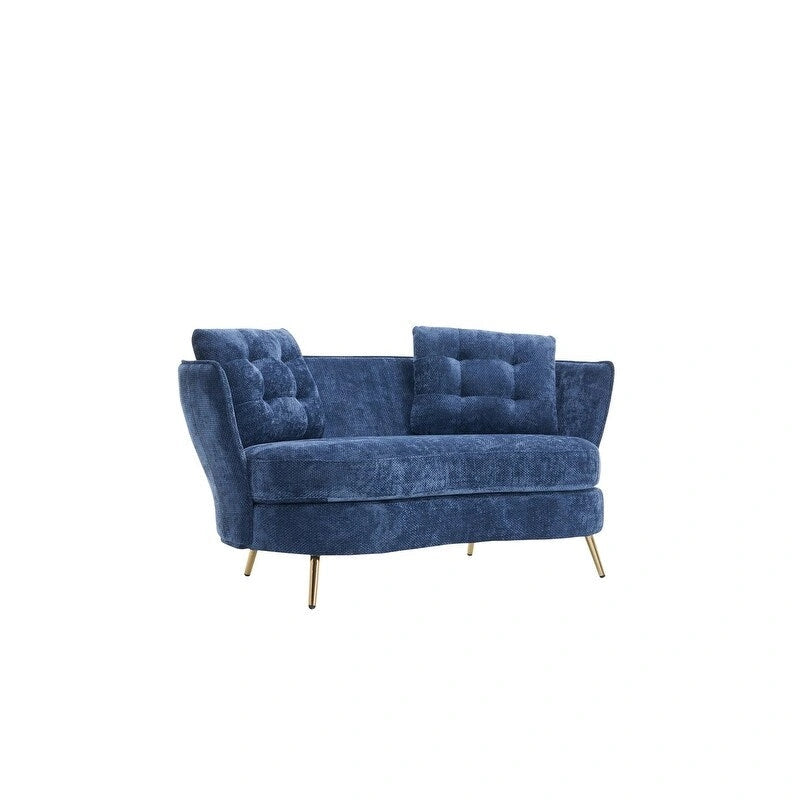 Canapé Rembourré avec Pieds en Métal Doré, Petit Canapé pour Salon, Salle de Lecture, Chambre, Appartement, Petit Espace, Dortoir