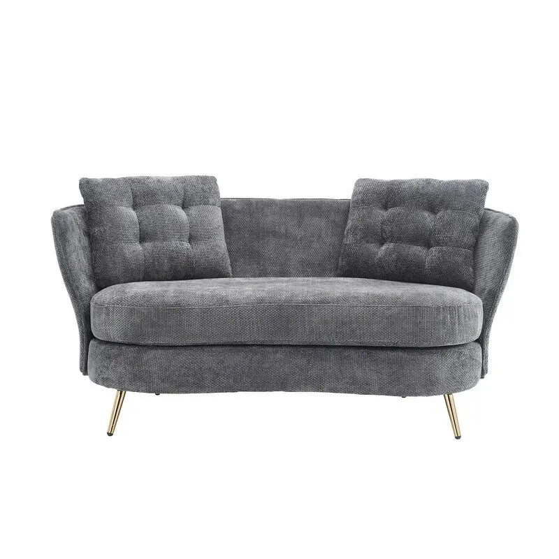 Canapé Rembourré avec Pieds en Métal Doré, Petit Canapé pour Salon, Salle de Lecture, Chambre, Appartement, Petit Espace, Dortoir