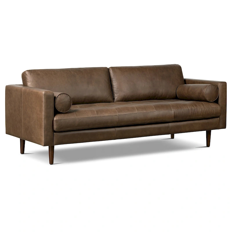 Canapé Poly & Bark Napa 88,5 po - Cuir véritable italien
