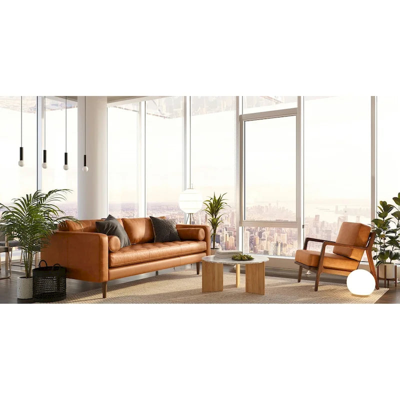 Canapé Poly & Bark Napa 88,5 po - Cuir véritable italien