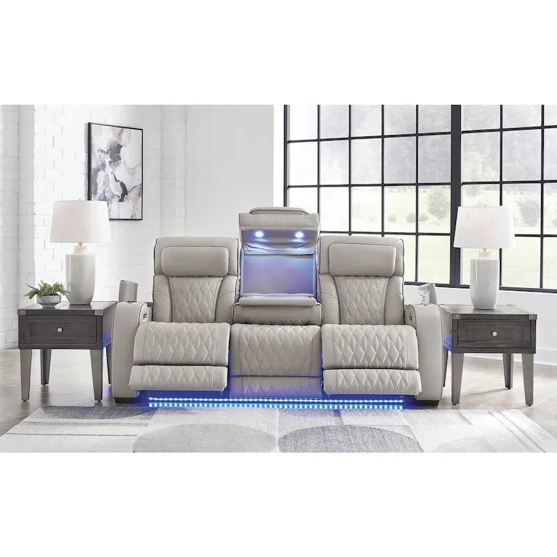 Canapé inclinable électrique Signature Design by Ashley Boyington gris - 86 L x 38,5 P x 44,5 H