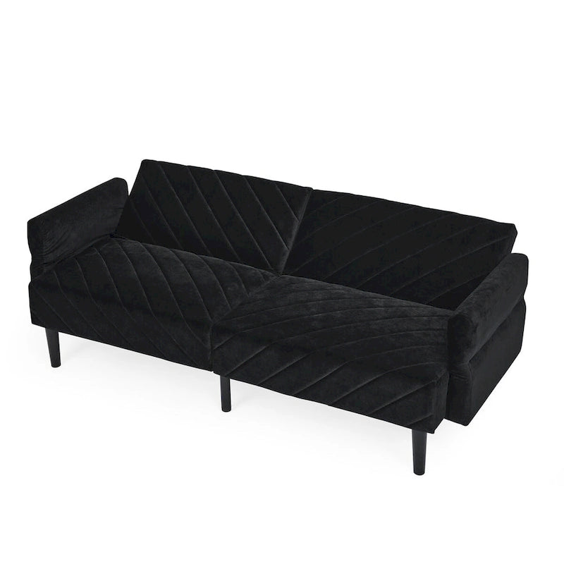 Canapé-lit convertible 87 Velvet pliant avec accoudoirs réglables