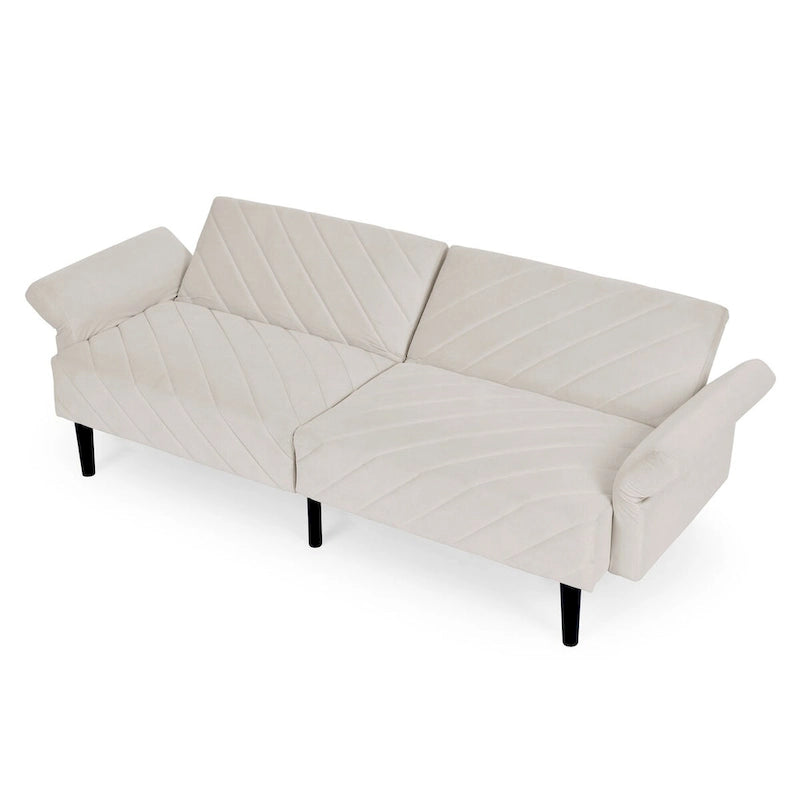 Canapé-lit convertible 87 Velvet pliant avec accoudoirs réglables