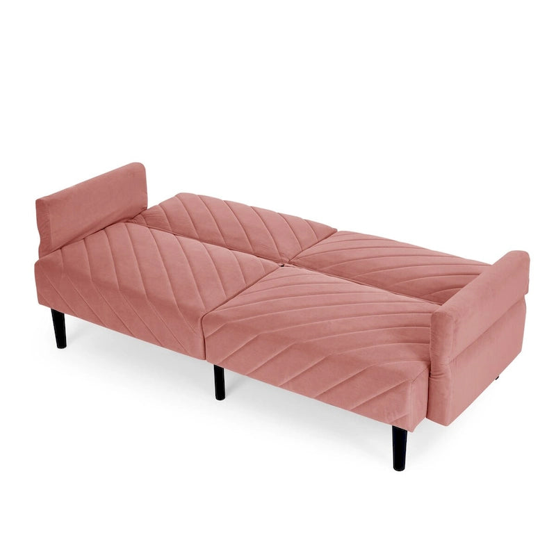 Canapé-lit convertible 87 Velvet pliant avec accoudoirs réglables