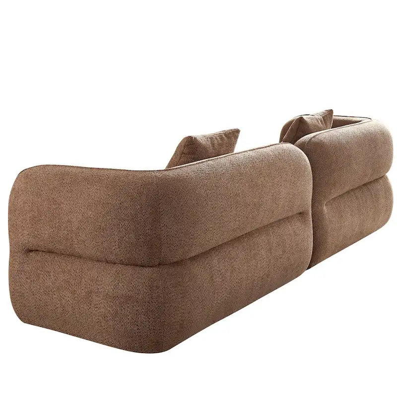 Canapé d'angle 4 places en tissu résistant avec cadre en bois massif