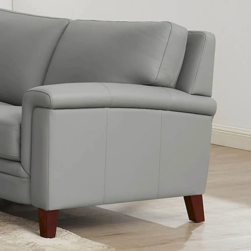 Canapé Hydeline Westcott en cuir pleine fleur avec mousse à mémoire de forme et ressorts