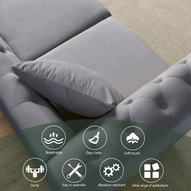 Canapé Chesterfield gris Salon