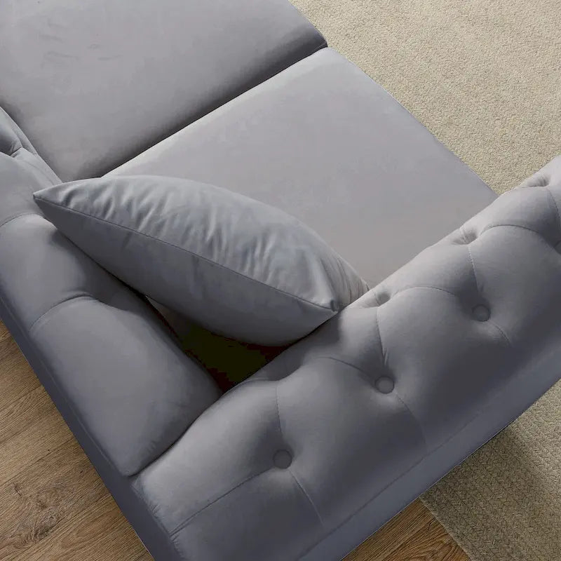 Canapé Chesterfield gris Salon