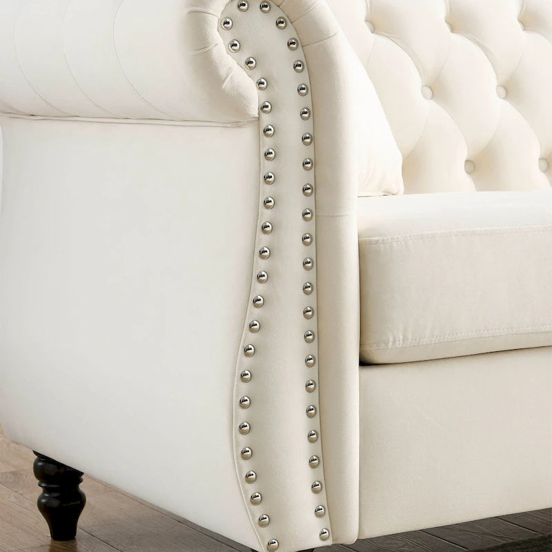 Canapé Chesterfield gris Salon