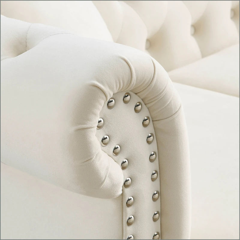 Canapé Chesterfield gris Salon