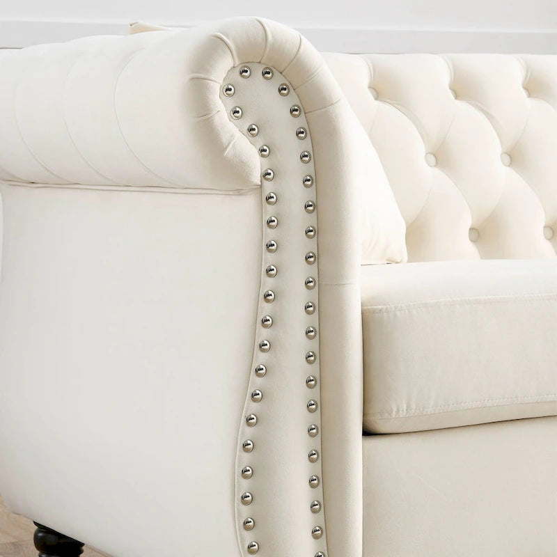 Canapé Chesterfield gris Salon